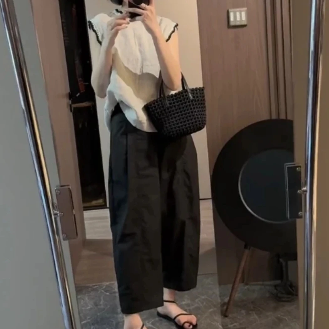 时尚百搭休闲潮流精品女装宽松上衣裤子套装圆领短袖