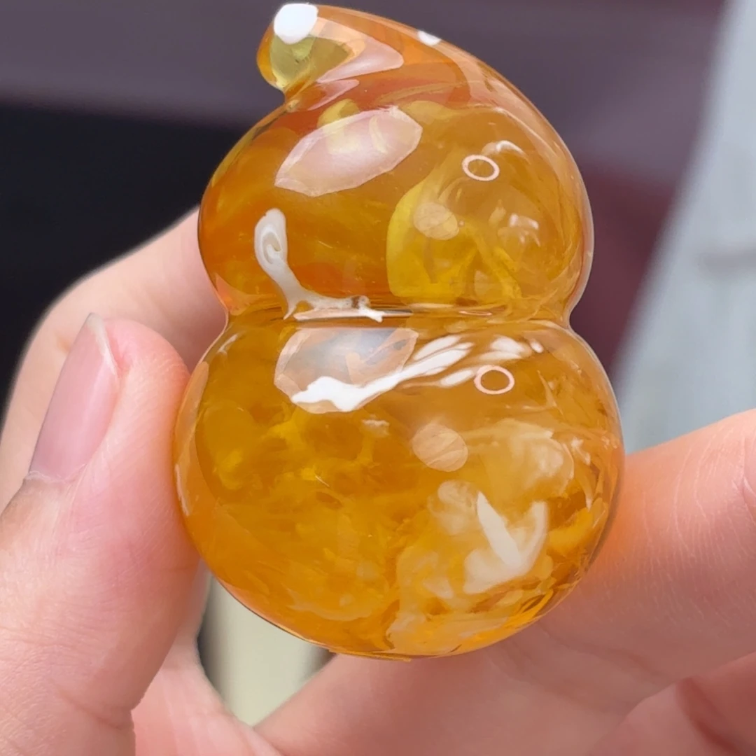 裸石琥珀未镶嵌妖孽溶洞葫芦