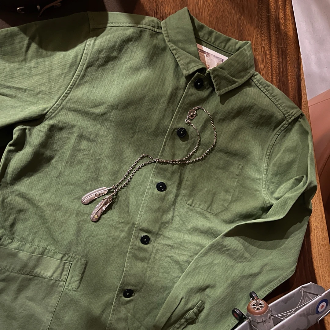 男士军绿复古猎装外套