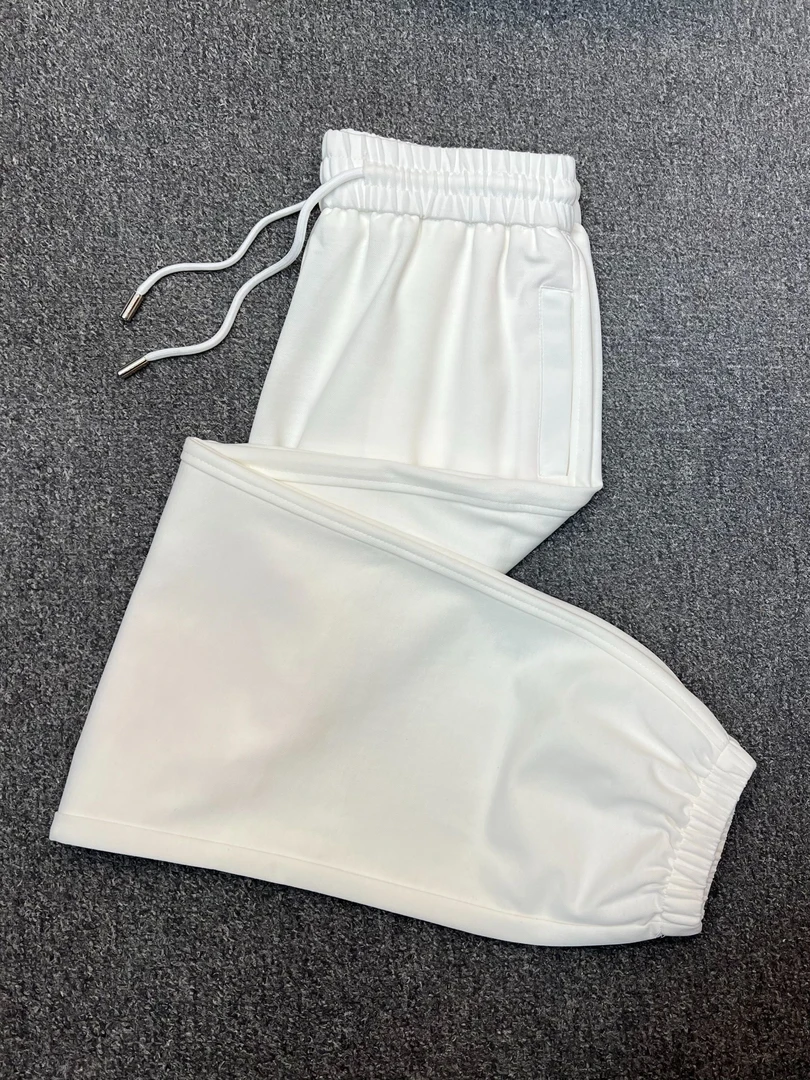 春夏休闲长裤女大码宽松气质时尚百搭女士束脚裤夏季裤子白色纯色