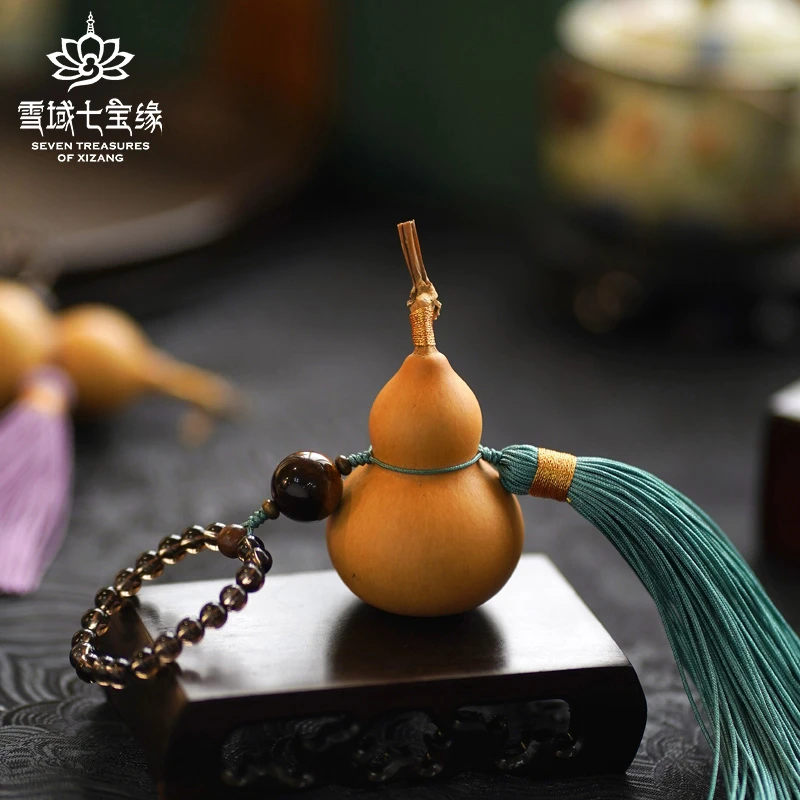 天然真虎睛葫芦流苏挂件招财汽车平安配件包包纳福吊坠