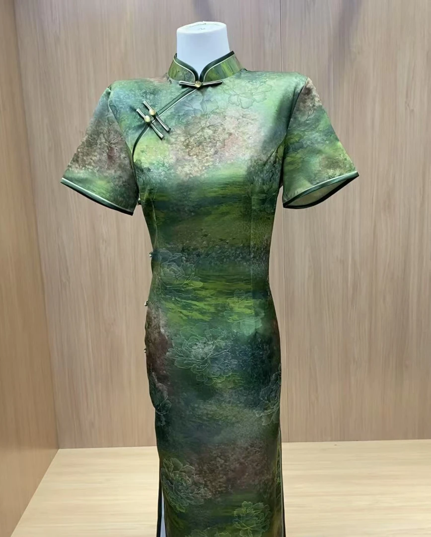 【山花溪谷】2025年夏季新款百搭优雅大方日常淑女旗袍