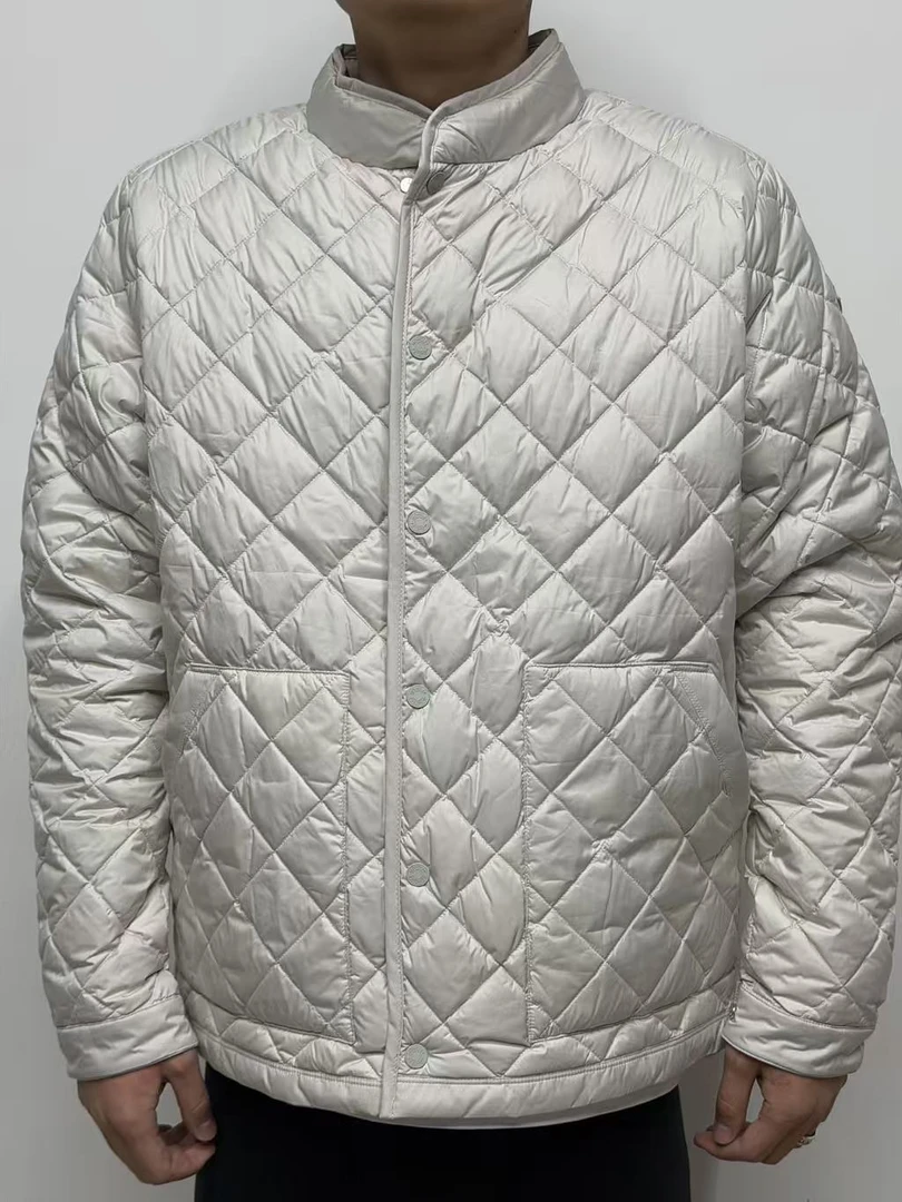 猫主奢品推荐-菱形格保暖免烫外穿立领时尚休闲