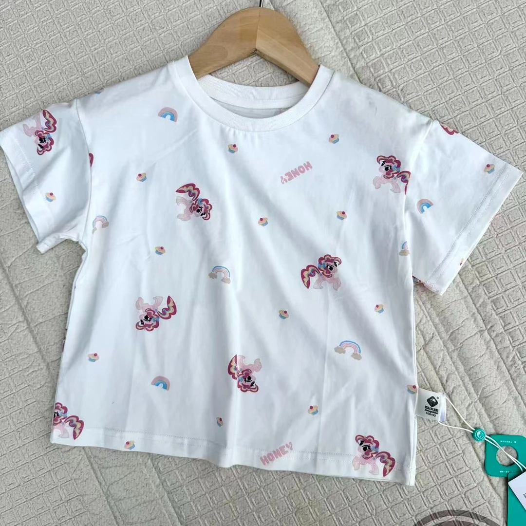 品牌夏季儿童宝宝卡通印花运动女童百搭上衣短袖T恤XGT53678