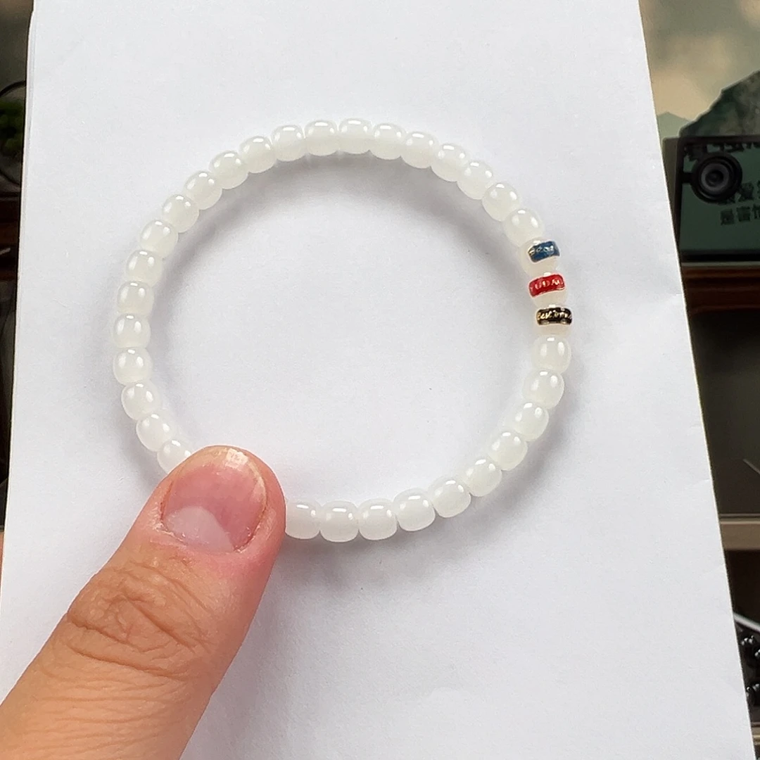 和田玉未镶嵌手链卡6mm