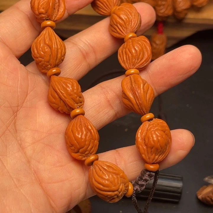 桃核手串美*?龙纹桃核1