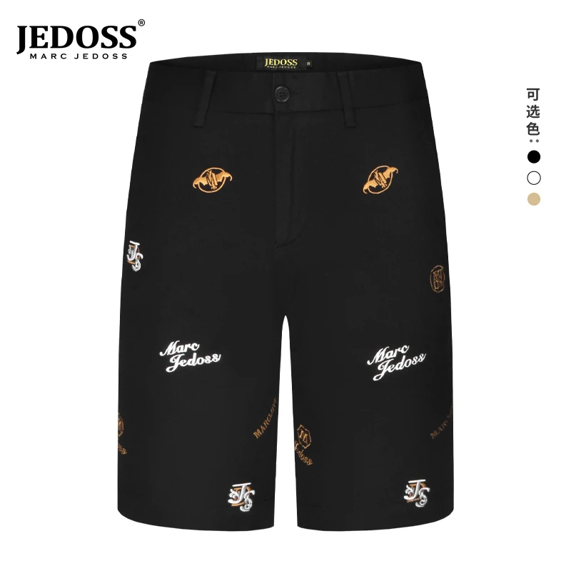 JEDOSS/爵迪斯男装夏季新款潮流章仔刺绣休闲五分中裤YX098