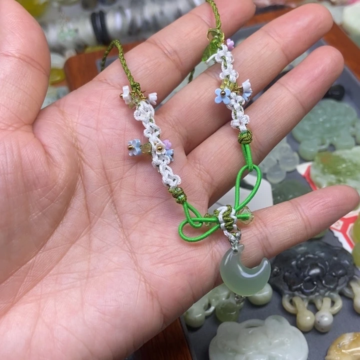 蛇纹石玉合金颈饰