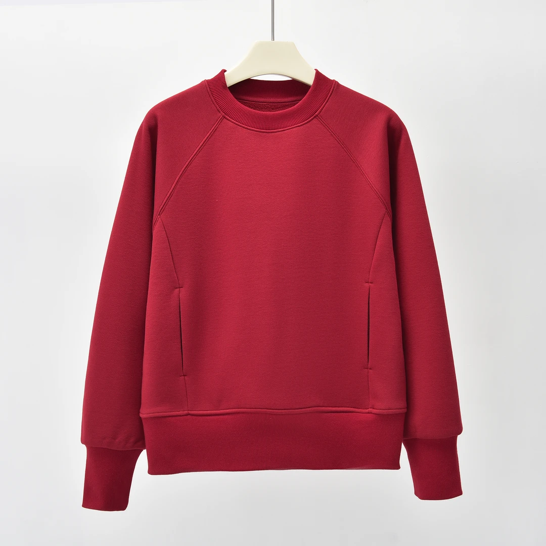 【欢喜心一体绒保暖卫衣】女式半高领