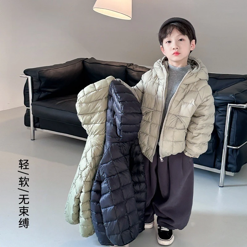 儿童羽绒棉服冬季2025新款男女童加厚保暖棉衣冬装中大童连帽外套