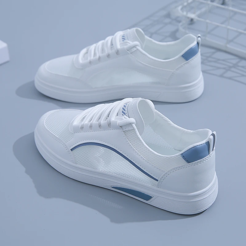 单网真皮小白鞋女新款夏季百搭轻便软底镂空网面薄款透气运动网鞋