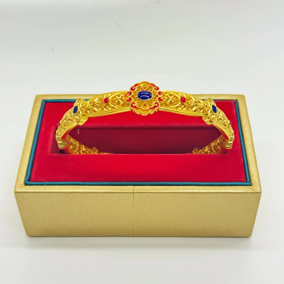 足银手镯 足银手镯-宫廷流彩珐琅彩手镯