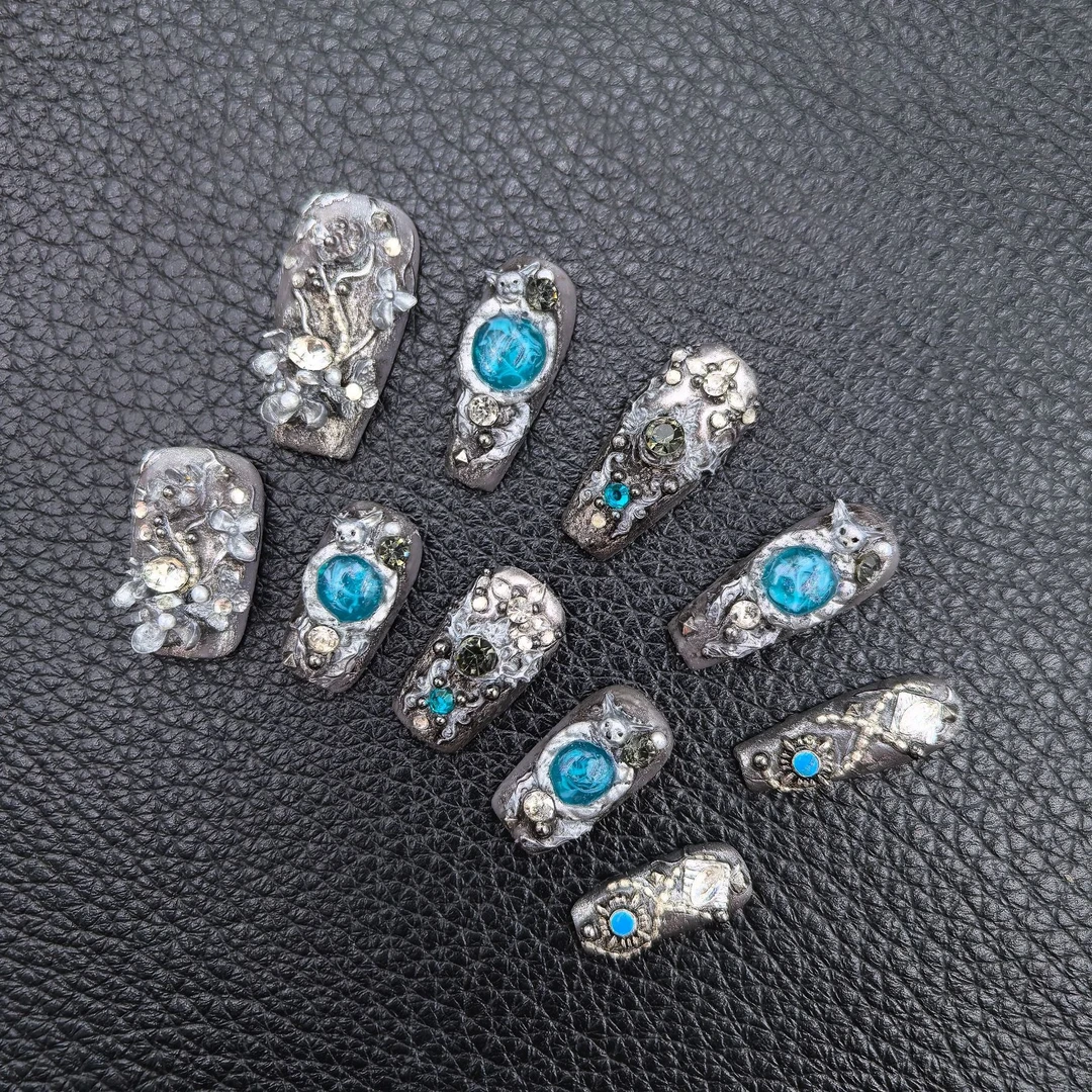 安夏 澜景 长梯 纯手工穿戴甲10片重工高级款