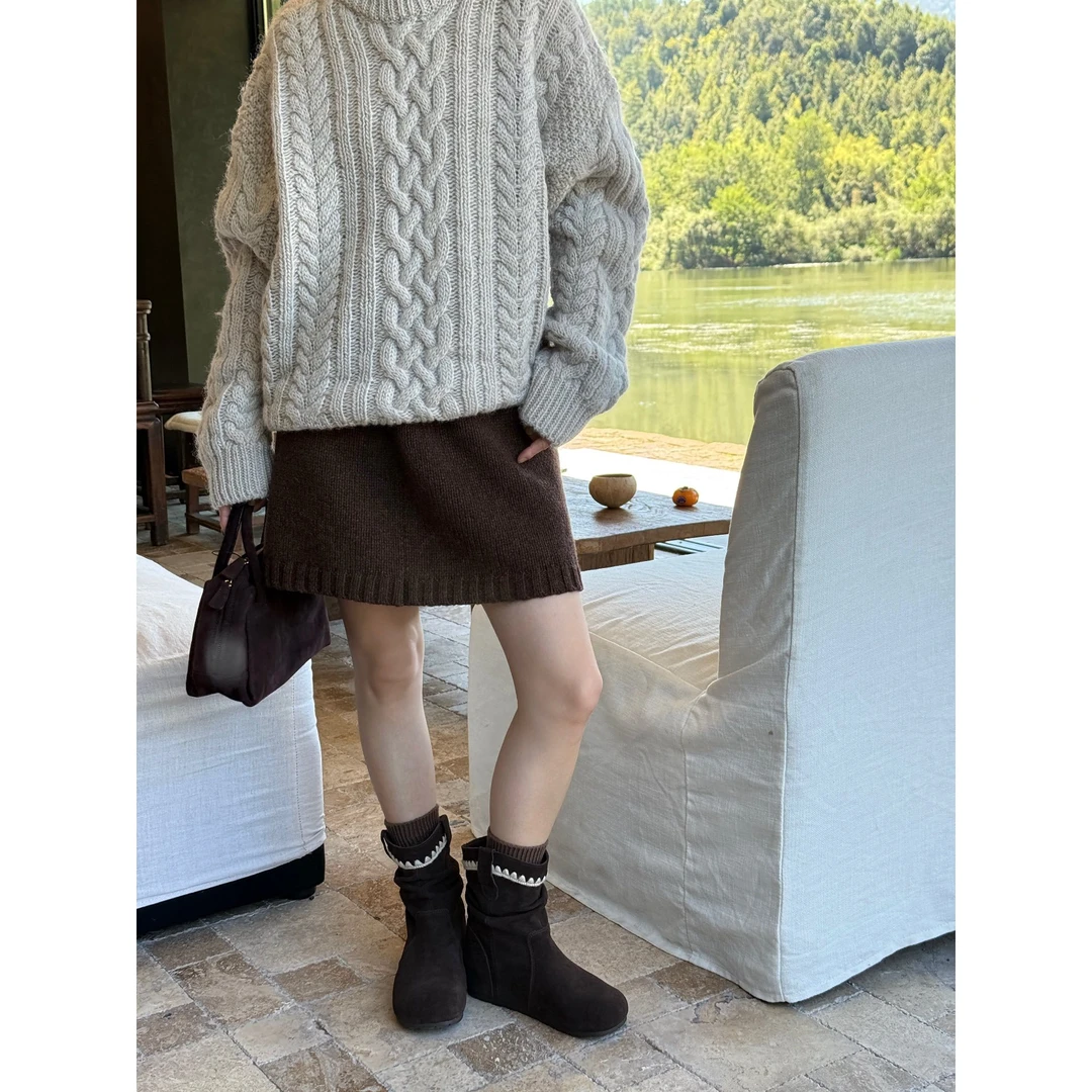 【特价】百搭堆堆靴时尚女短靴D7-79691-2