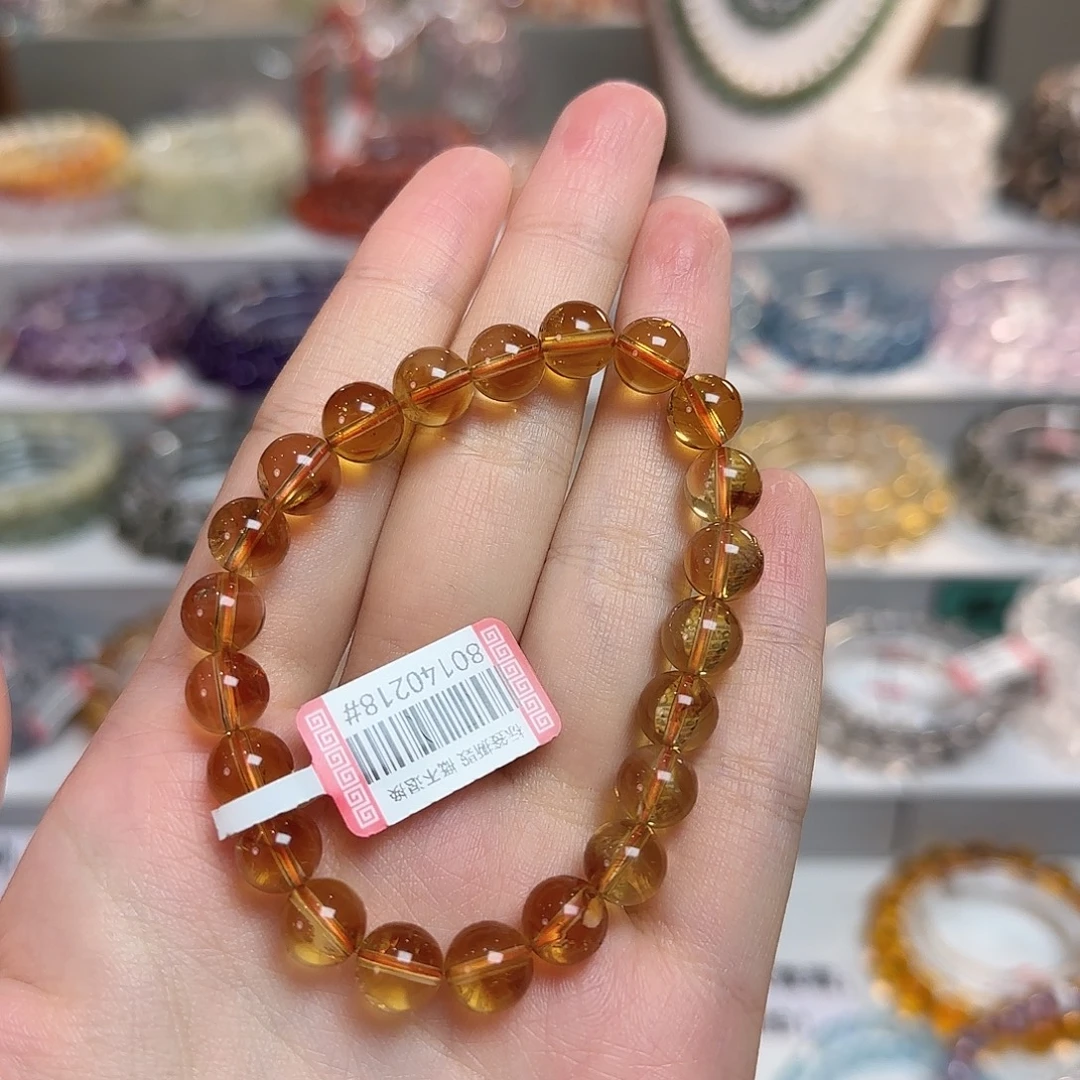 水晶未镶嵌手链218巴西暴力天然黄水晶卡8.5