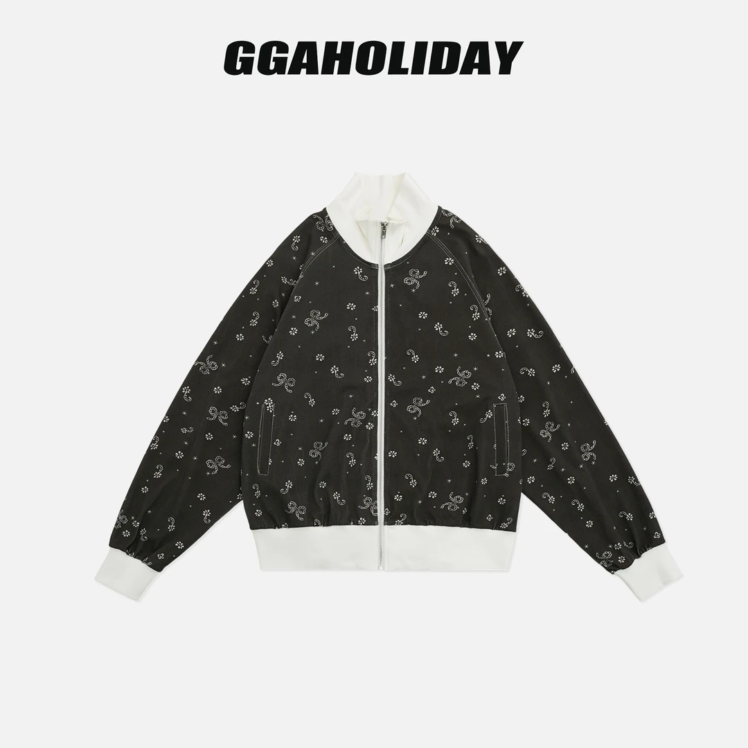 【上新】GGAHOLIDAY秋季时尚宽松潮流复古百搭立领短款外套-153006