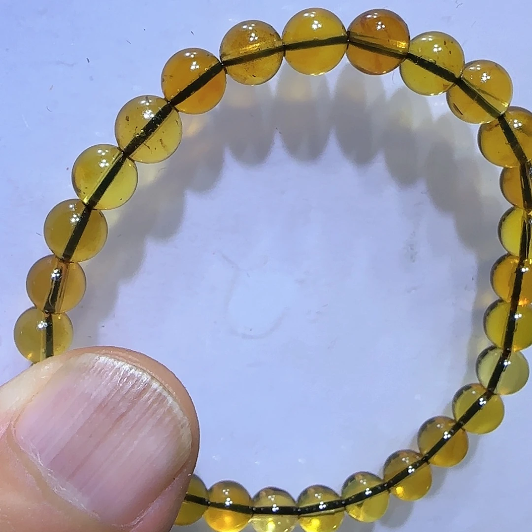 雨***彤未镶嵌琥珀手链缅甸天然琥珀6毫米2号