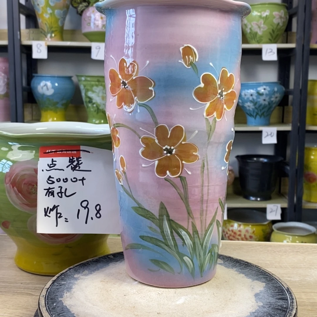 景德镇手工手绘陶瓷花盆