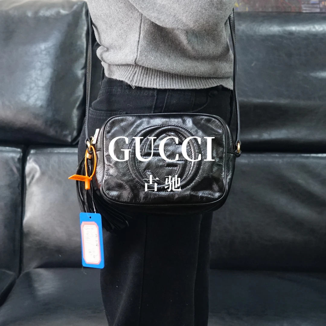 95新 GUCCI/古驰 黑色斜挎包/HD01608016/8016