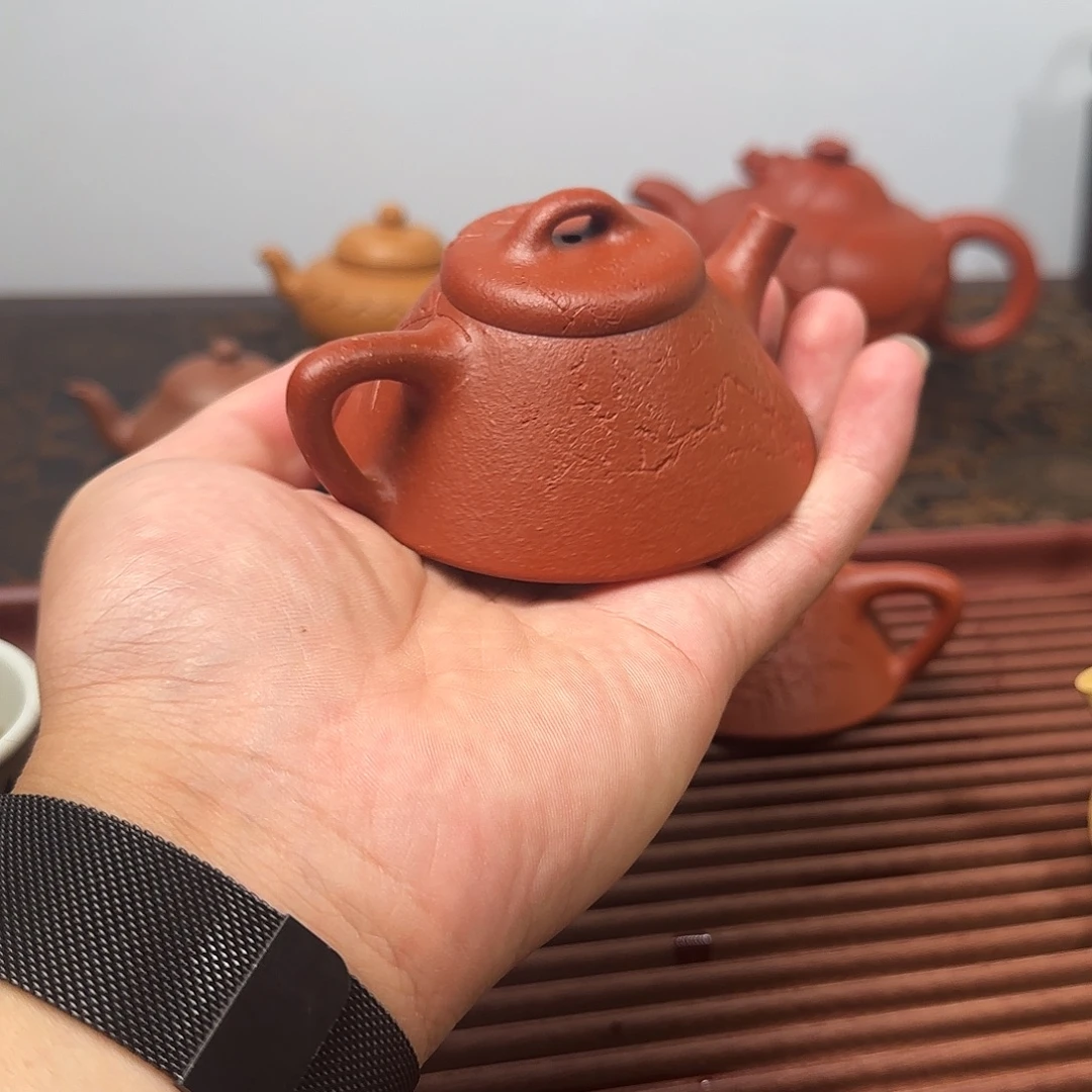茶壶紫砂纯红降坡周瓢105cc