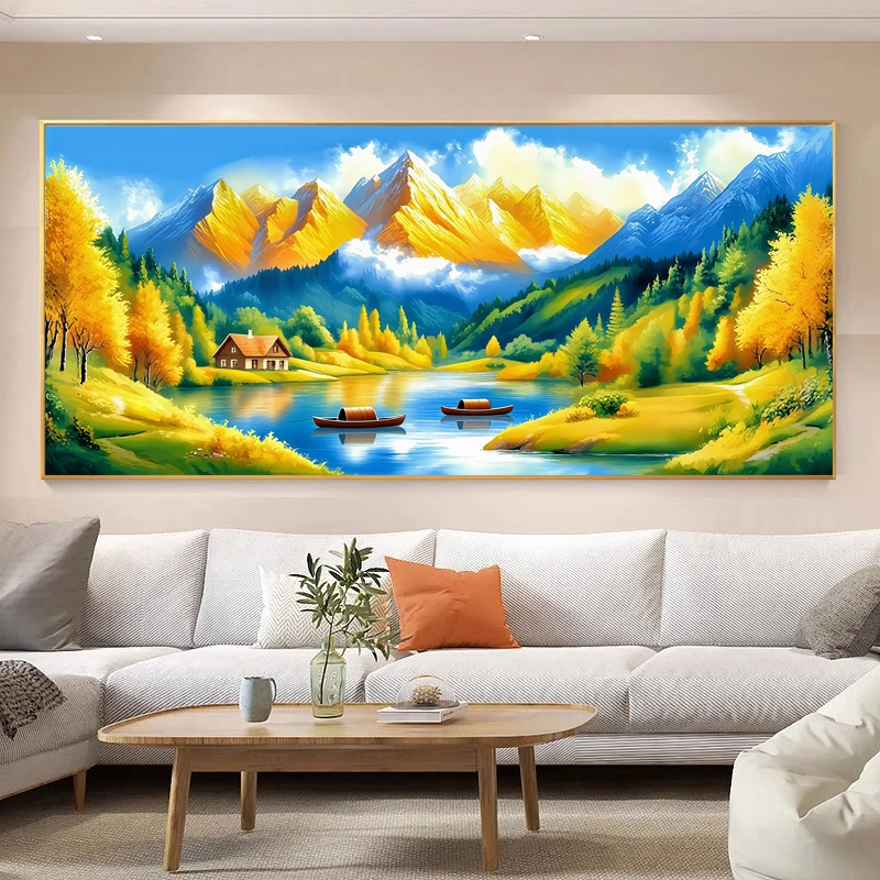 【美娜丽莎】日照金山十字绣新版35色客厅风景画简单好绣高端大气