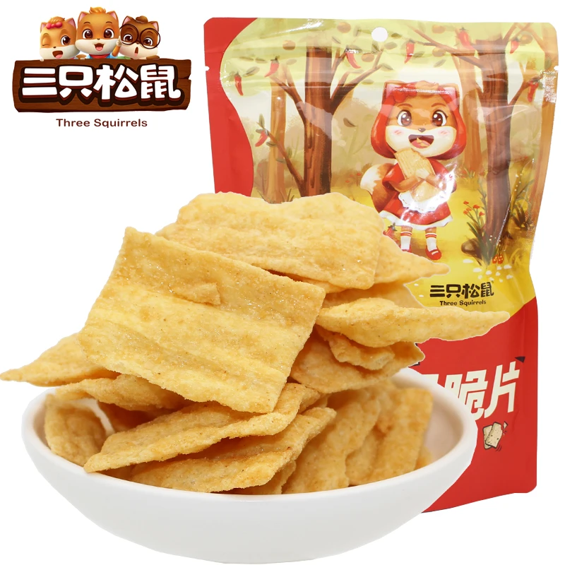 三只松鼠地锅脆片85g锅巴薯片饼干休闲食品小吃零食小包香辣味