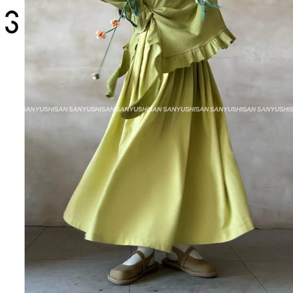 三与十三|莲池清波|春季多巴胺百搭森女系时尚百搭半身裙