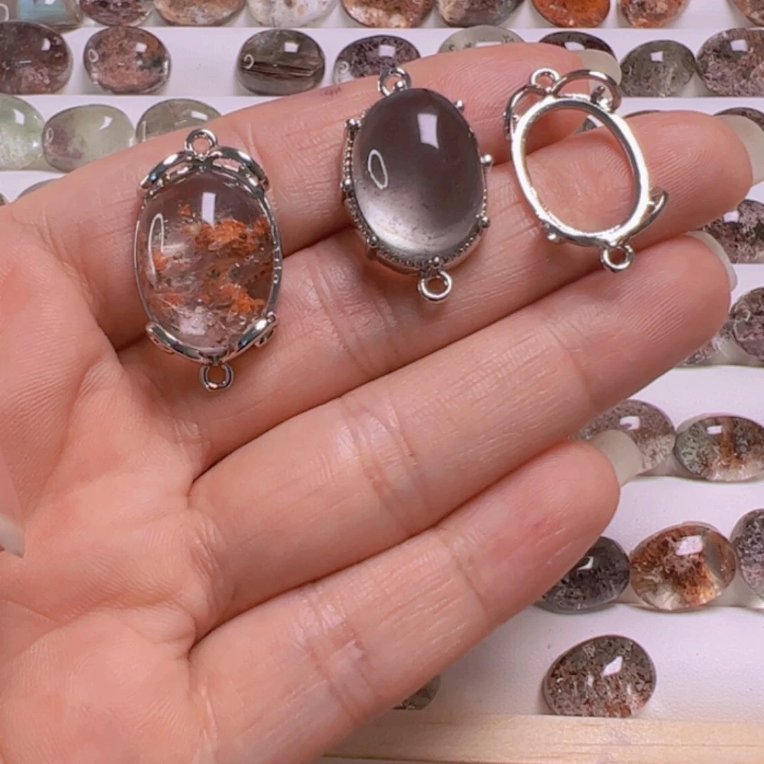 水晶手链银S800镀金镶嵌釉***吃