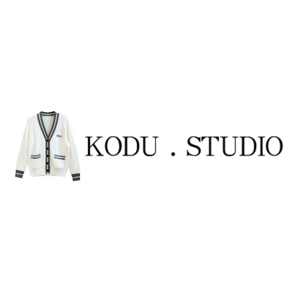 I【刻度KODU】FD-5758秋季新品学院风百搭V领单排扣撞色边针织开衫