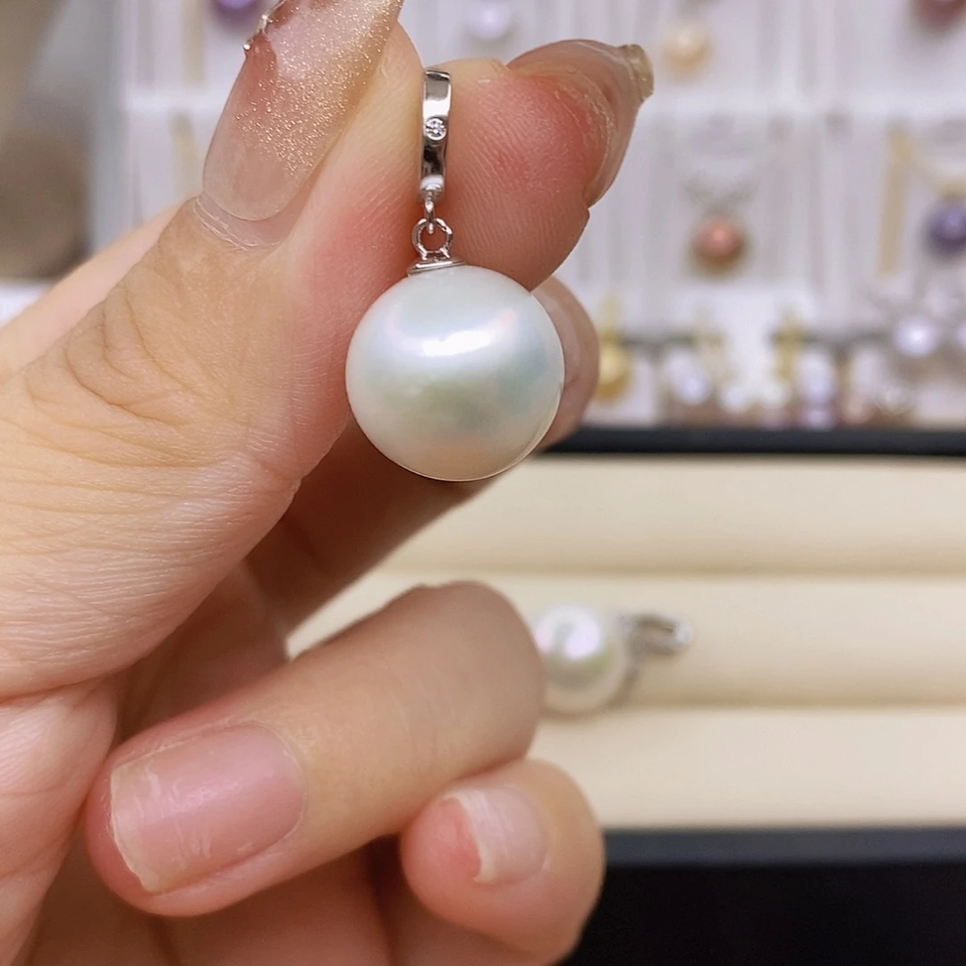 淡水珍珠银S925镶嵌吊坠(赠链)
