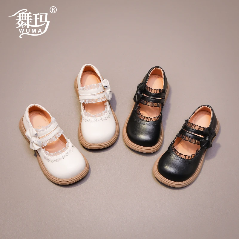 女童鞋儿童公主小皮鞋2025新款春夏季女宝宝软底女孩黑单鞋518156