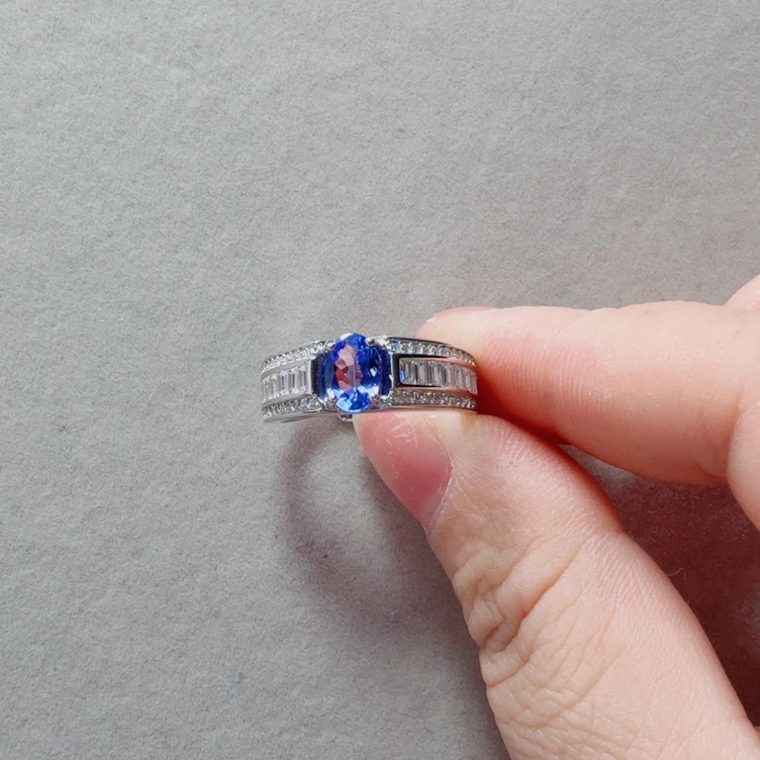 坦桑石戒指银S925镶嵌