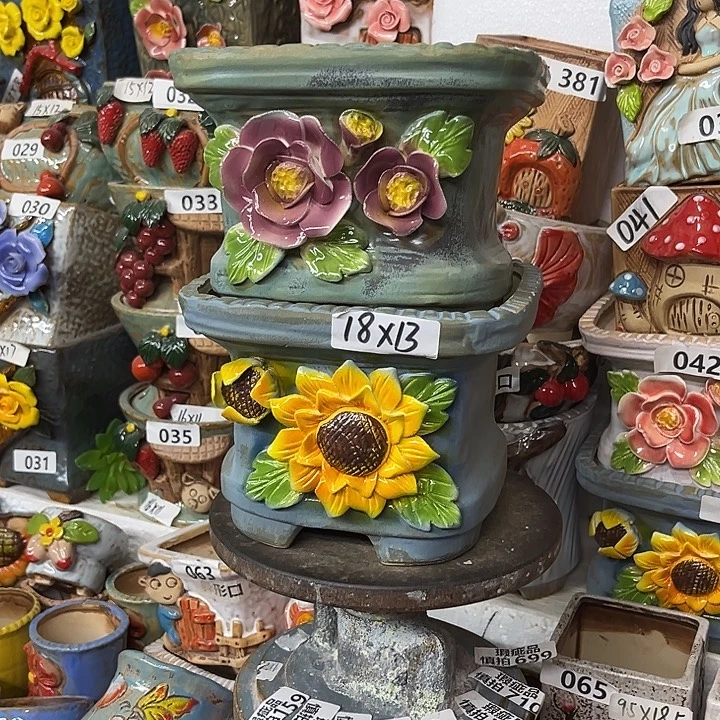 粗陶材质多肉花盆