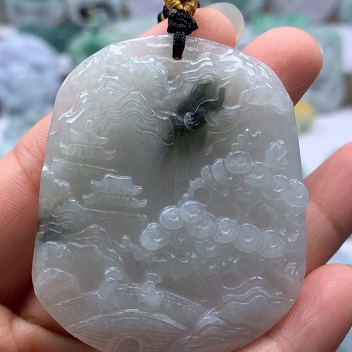 翡翠未镶嵌颈饰山水福利