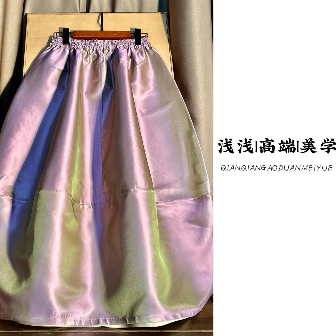 『六色绫锦』张和才蜀锦面料中式宽松复古手工高定中国风国风花苞裙