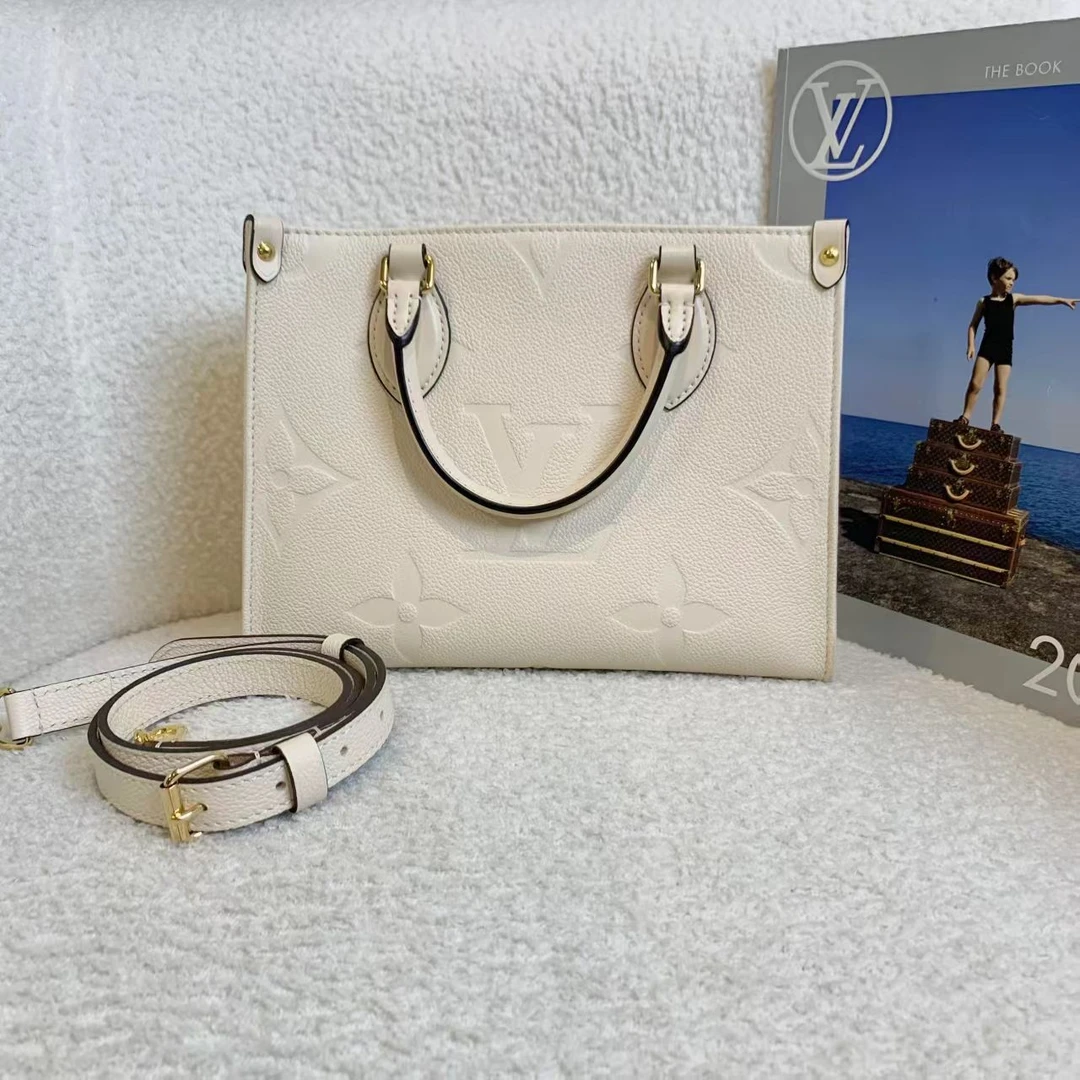 99新 LouisVuitton/路易威登 壹臻/奶油白皮Onthego小号 71777867