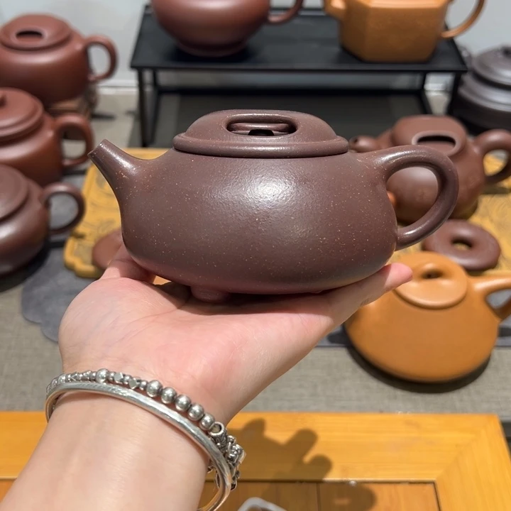 茶壶紫砂宜兴紫砂壶牛盖石瓢