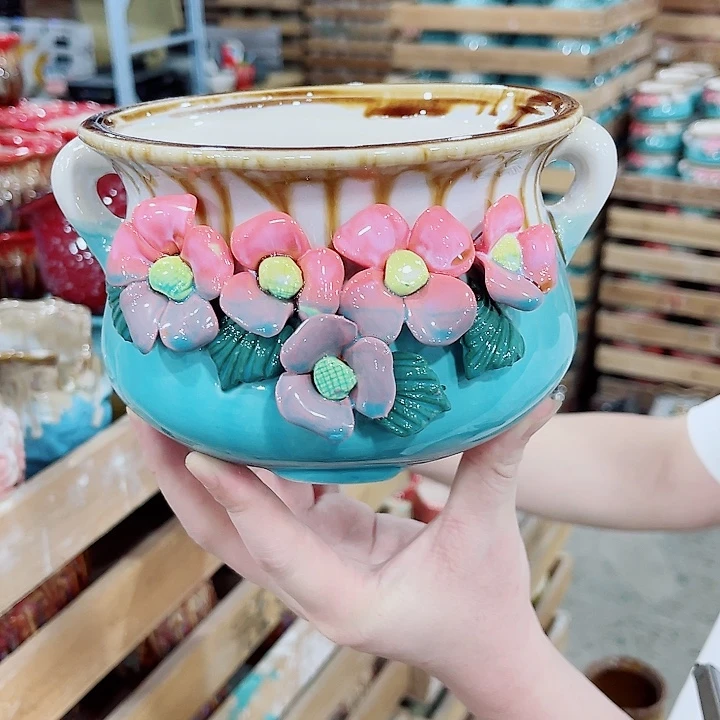 有孔，凑10元包邮陶瓷花盆发货！