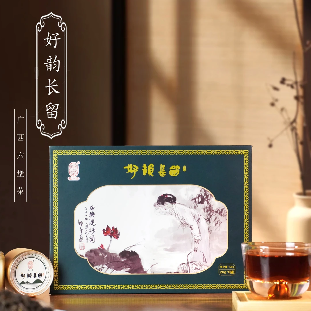 凤小茶广西六堡茶【九十年代 好韵长留】槟榔香陈木香 20g*6罐/盒