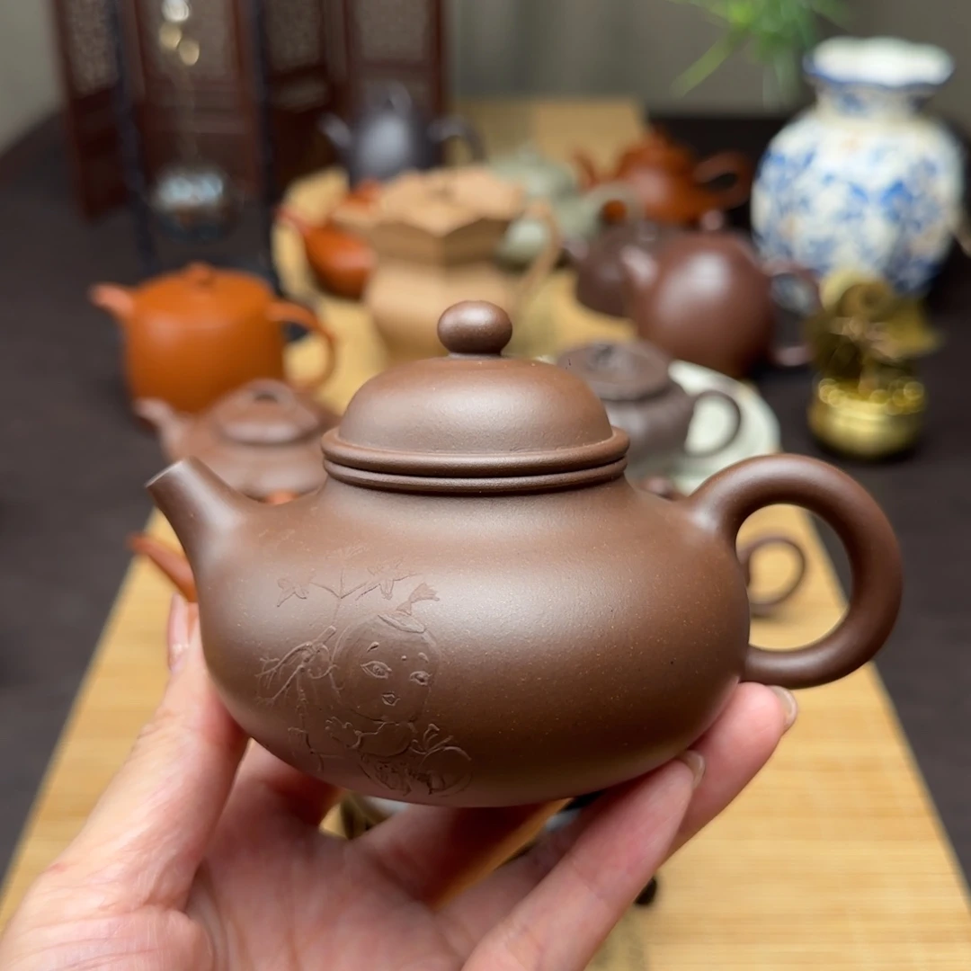 茶壶紫砂紫泥容天190cc
