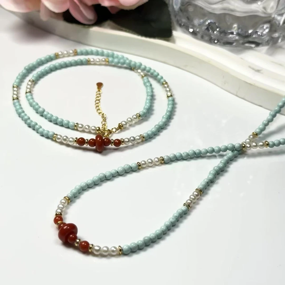 【铭记珠宝】绿松石DIY项链24-DM225H346【多样性发一件】