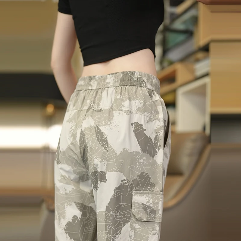 2025男士休闲裤夏季薄款九分束脚裤韩版潮流迷彩潮流宽松男款裤子