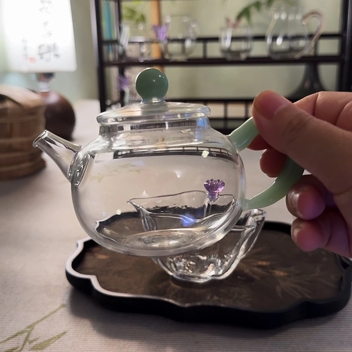 水晶玻璃吸管款小壶