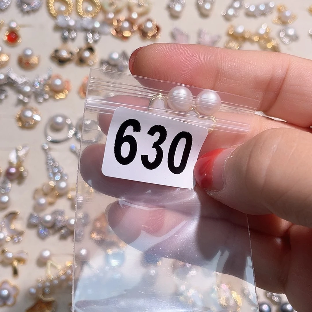 合金淡水珍珠耳饰晶