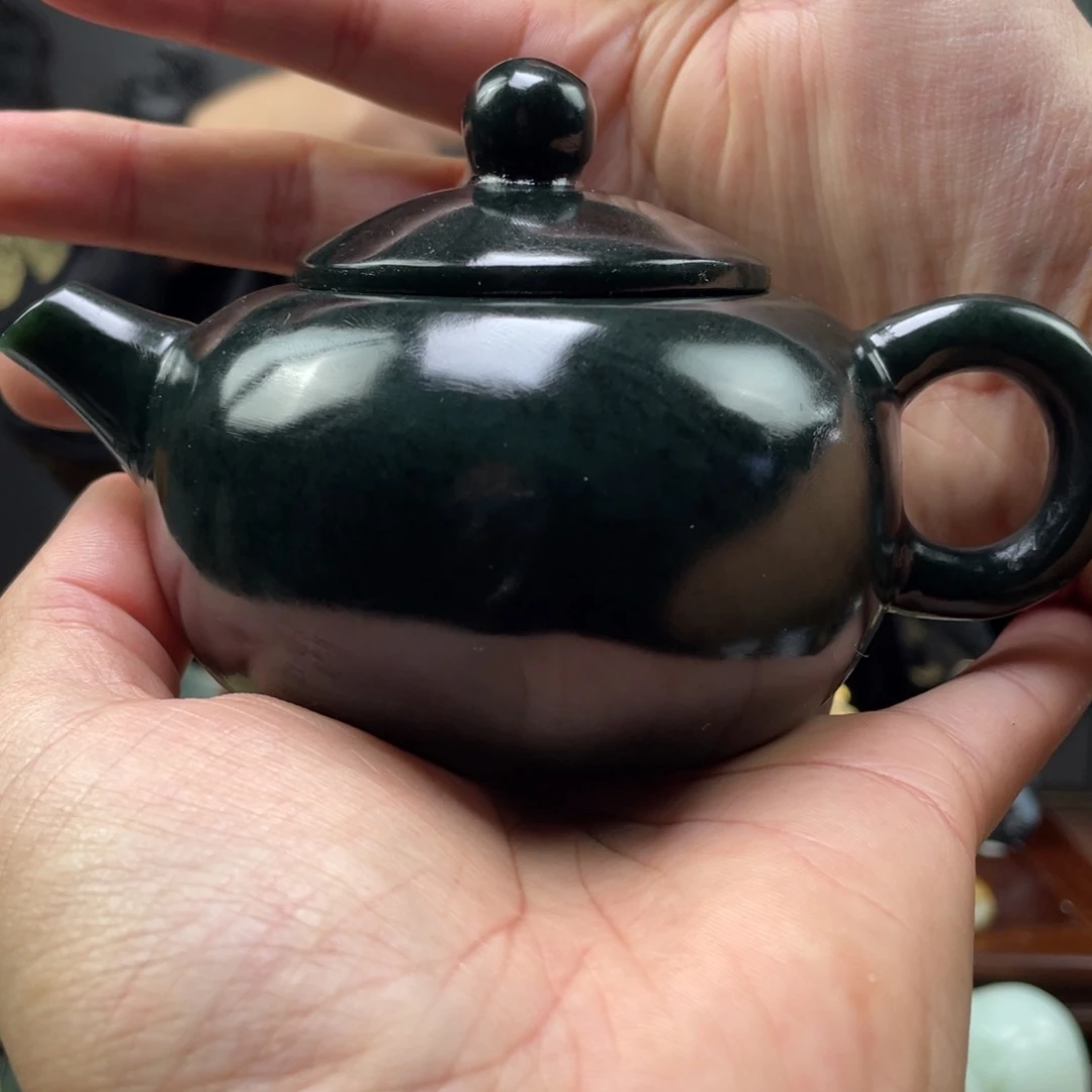 未镶嵌和田玉摆件和田玉茶壶未镶嵌