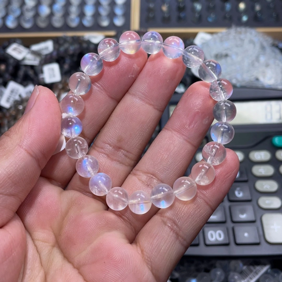 月光石手链未镶嵌小****蓝月光手链8.5m