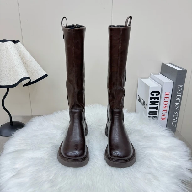 【胖瘦可选】时装靴胖mm粗腿靴子骑士女靴沙丘废土风城市游牧风