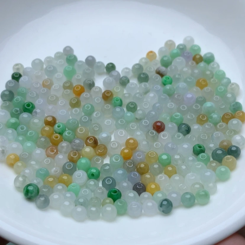 【闪购商品】翡翠手链未镶嵌卡3.5高冰三彩50颗