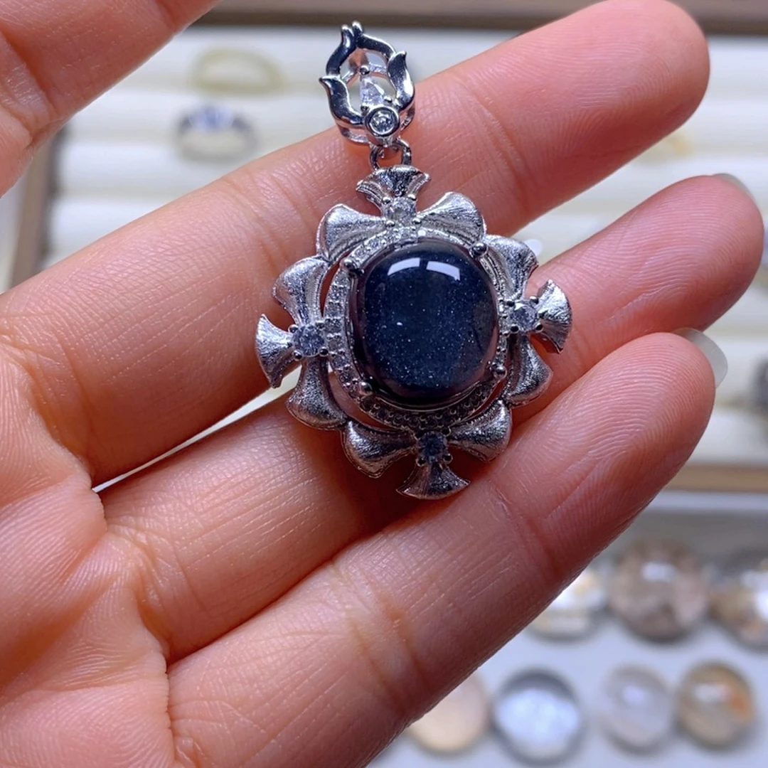 颈饰银S925镶嵌水晶三**，