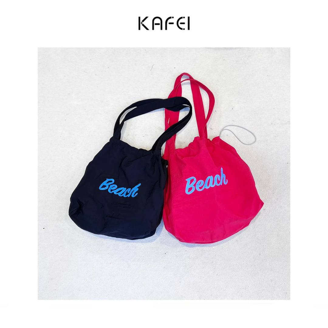 CC~【字母彩包】抽绳日系通勤托特单肩大容量手提袋